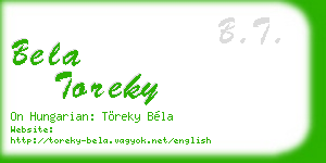 bela toreky business card